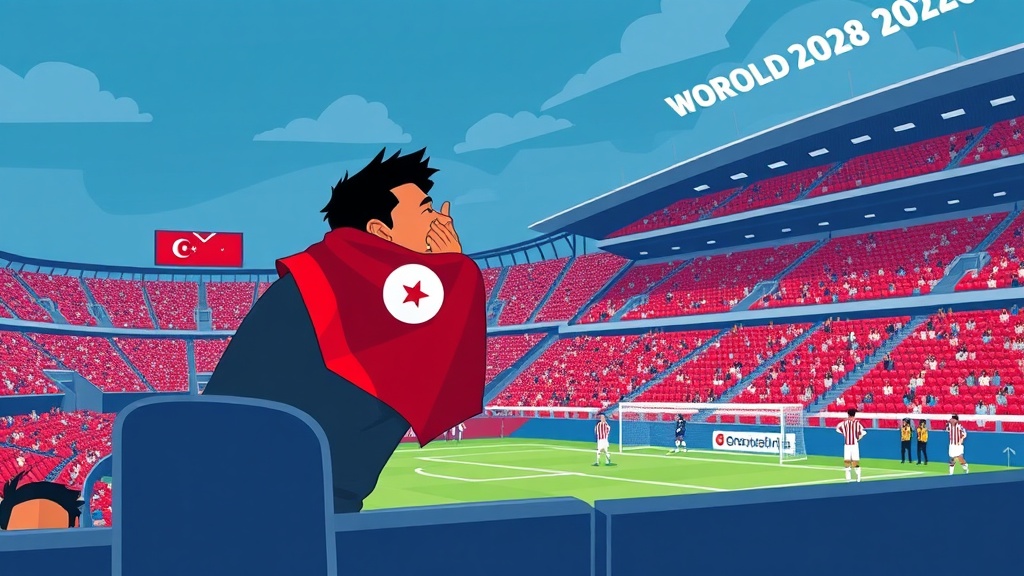 مشجع تونسي ينهار بالبكاء بعد النشيد الوطني قبل مواجهة تونس وهولندا في مونديال 2026