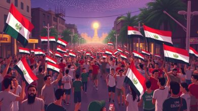 جماهير شبين الكوم تحتفل بتأهل منتخب مصر إلى دور الـ32 من كأس العالم 2026