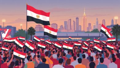 ازدحام جماهيري بأعلام مصر في الفان زون بالعاصمة الجديدة قبل مواجهة مصر ونيوزيلندا في كأس العالم 2026