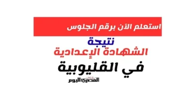 استعلم الآن.. نتيجة الشهادة الإعدادية بمحافظة القليوبية 2026 بالإسم ورقم الجلوس