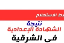 نتيجة الشهادة الإعدادية في الشرقية 2026: إعلان خلال ساعات ورابط الاستعلام برقم الجلوس