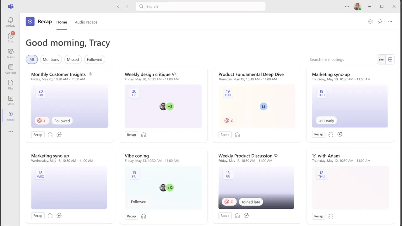 Teams Recap app