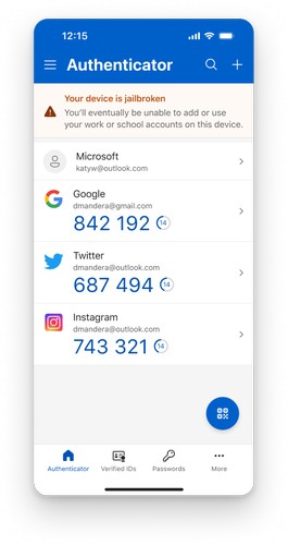 سياسة كشف الجذر والتجذير في Microsoft Authenticator تؤثر على حسابات Entra للعمل والمدرسة فقط