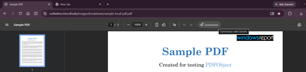 Chrome Beta يضيف زر تلخيص لملفات PDF باستخدام Gemini داخل عارض PDF المدمج