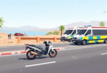 إصابة 3 أشخاص في تصادم بين سيارة ملاكي ودراجة نارية بطريق بحيرة قارون في الفيوم