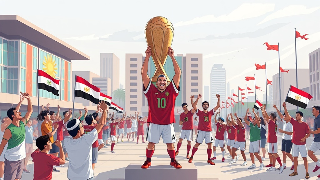 كاريكاتير يبرز احتفالات منتخب مصر في العلمين الجديدة بعد بلوغه الأدوار الإقصائية لكأس العالم 2026