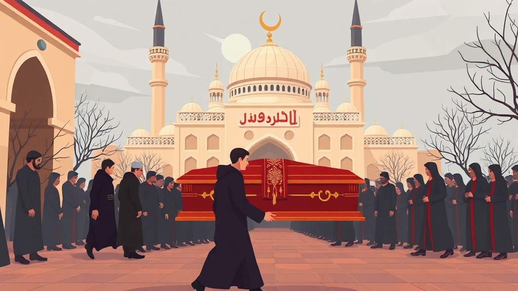 تامر حسني وشقيقه حسام يرافقان جثمان والدهما إلى مسجد الدجوي لتشييع جنازته