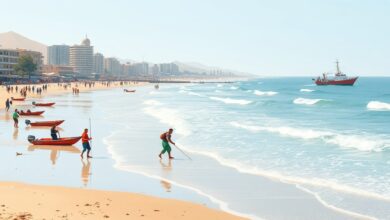 انتشال جثمانطفل من مياه البحر المتوسط في كفر الشيخ بعد ثلاثة أيام من البحث