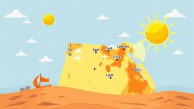 كاريكاتير يعكس ارتفاع درجات الحرارة وتوقعات حالة الطقس الإثنين 13 يوليو 2026
