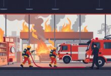 السيطرة على حريق داخل محل مفروشات وأجهزة منزلية بالمعصرة