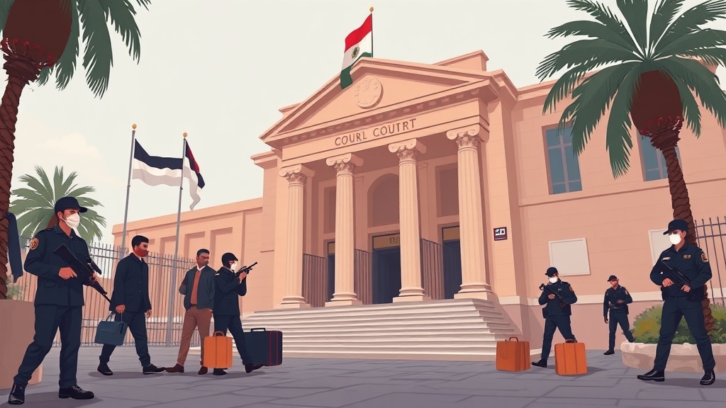 وصول صبري نخنوخ مع عشرة متهمين آخرين إلى محكمة جنايات القاهرة في قضية مشاجرة معرض سيارات التجمع الخامس