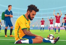 نيمار ينهار بالبكاء بعد خروج البرازيل من المونديال أمام النرويج
