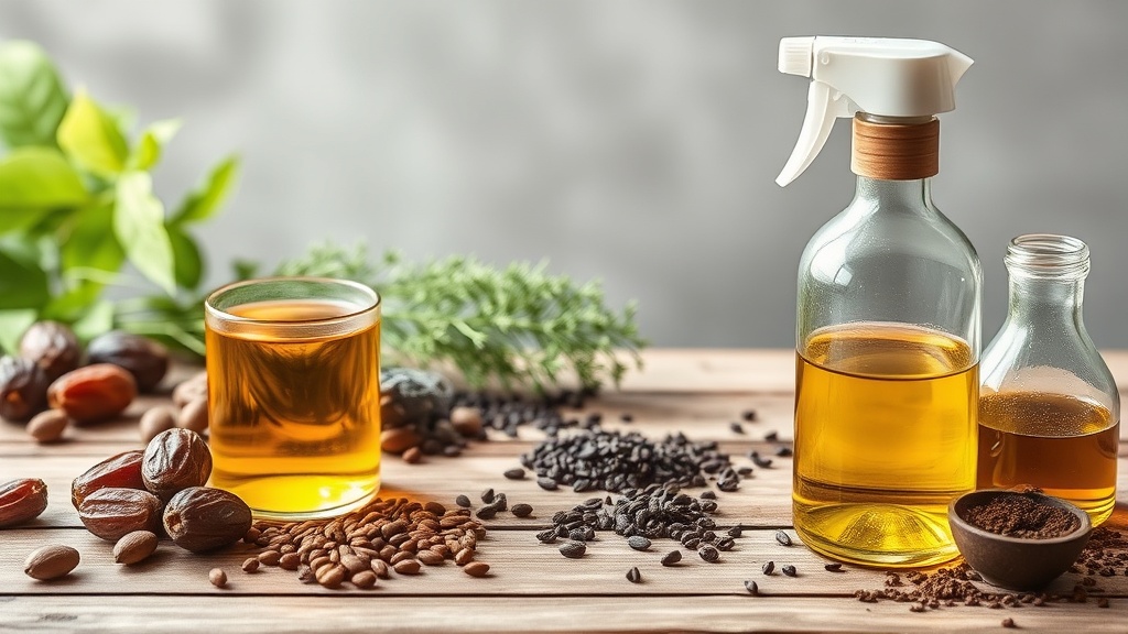 بخاخ شعريطبيعي من نواة البلح مع زيت الزيتون: خطوات التحضير والاستخدام
