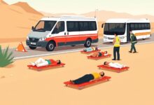 إصابة 10 أشخاص في حادث تصادم على الطريق الصحراوي بمركز وادي النطرون في البحيرة