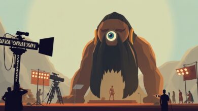 كائن إغريقي عملاق في كواليس فيلم The Odyssey