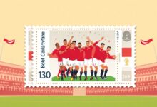 تصميمطابع بريد تذكاري لتخليد وصول المنتخب المصري إلى دور الـ16 في كأس العالم