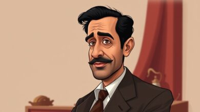 كاريكاتير برسمة أحمد خلف يحيي ذكرى ميلاد يوسف شعبان