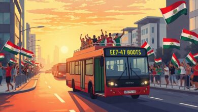 العلمين الجديدة تستقبل بعثة منتخب مصر بحافلة مكشوفة احتفالاً بإنجاز مونديال 2026