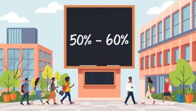 قوائم الكليات والمعاهد التي تقبل من 50% إلى 60% في الثانوية العامة علمي وأدبي (تنسيق 2025)