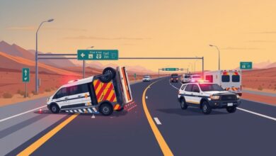 إصابة خمسة أشخاص في انقلاب سيارة نصف نقل علىطريق القاهرة الفيوم الصحراوي بعد بوابات التحصيل