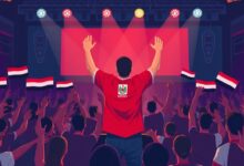 إيهاب توفيق يظهر بقميص منتخب مصر على المسرح في حفل بالزمالك بعد التأهل لدور الـ16 في المونديال