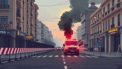 انفجار عبوات ناسفة قرب فندق إقامة ماكرون في دمشق خلال زيارته لسوريا