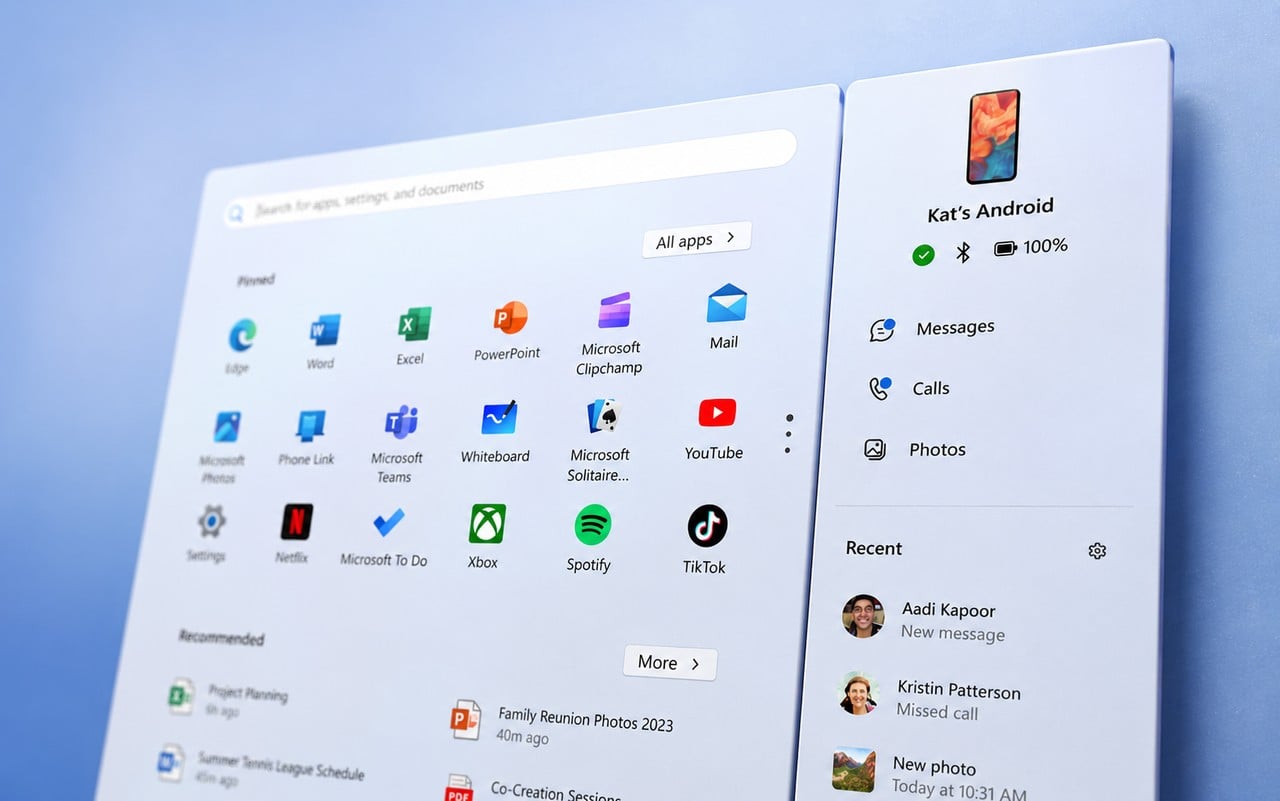 مايكروسوفت تختبر تكاملاً أعمق للهاتف ضمن Windows 11 وتطوير أدوات Phone Link لتظهر كجزء من النظام