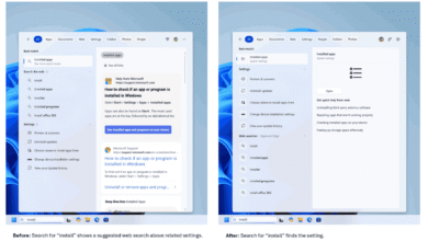 تعلن مايكروسوفت عن تحسينات في Windows Search ضمن Windows 11 لجعل البحث أسرع وأكثر وضوحاً وتقليل التشتيت، مع دعم نتائج محلية أعلى وتخفيف