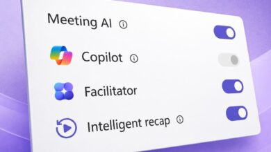 تيمز يضيف خيار Meeting AI للتحكم في Copilot وFacilitator وRecap أثناء الاجتماعات