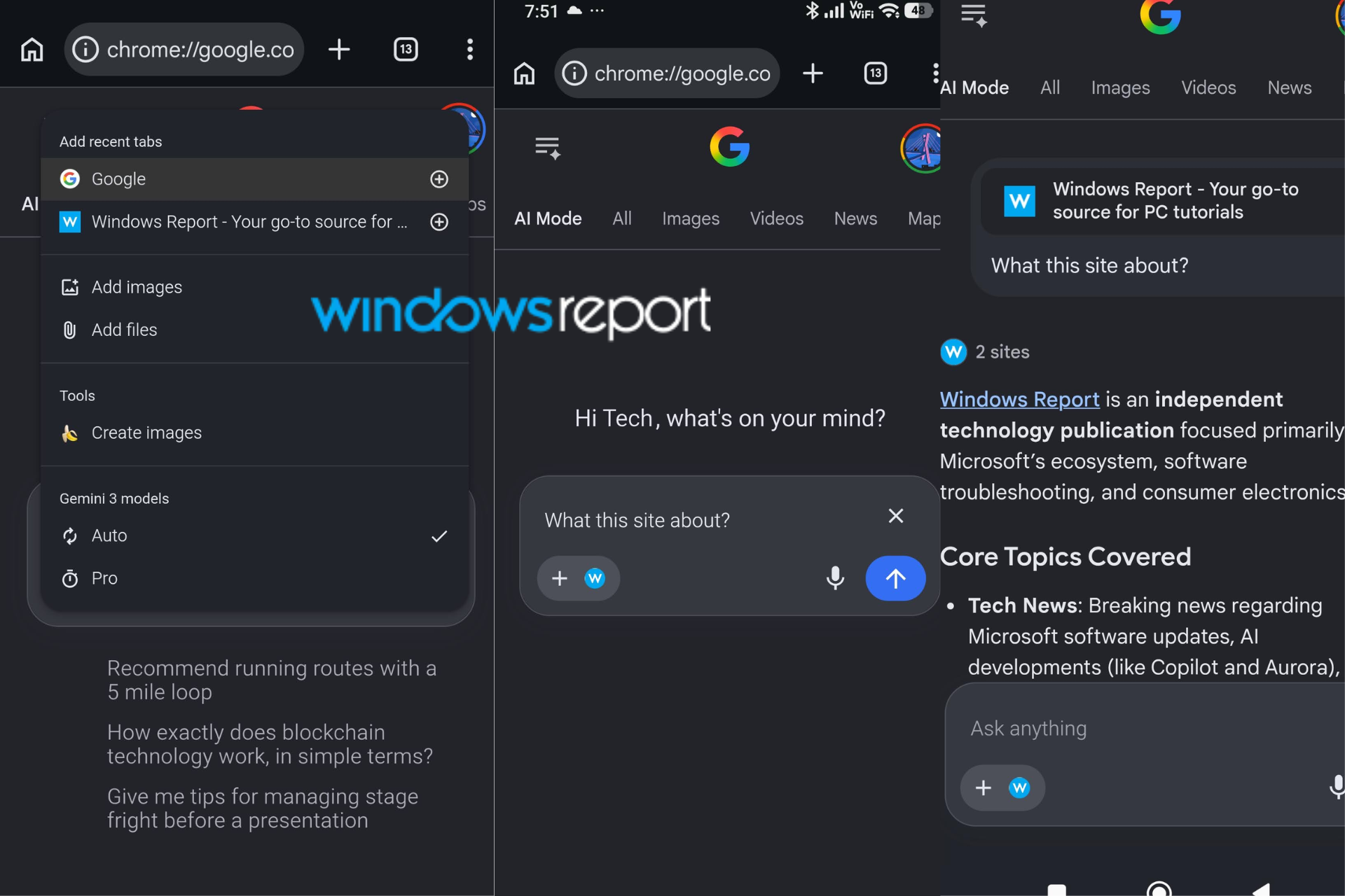 تحديث تجريبي في Chrome Canary لأندرويد يتيح ربط التبويبات الأخيرة مع AI Mode للإجابة على الأسئلة