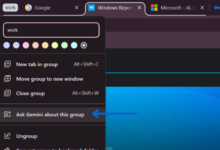 يوفر Chrome Canary خياراً جديداً يتيح لـ Gemini فهم مجموعة كاملة من التبويبات المرتبطة بمجموعة واحدة، بدلاً من تبويب واحد فقط، مع ربط