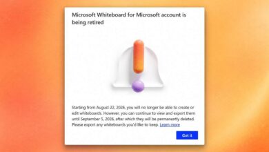 مايكروسوفت تؤكد جدول إنهاء Microsoft Whiteboard وحذف المحتوى القديم