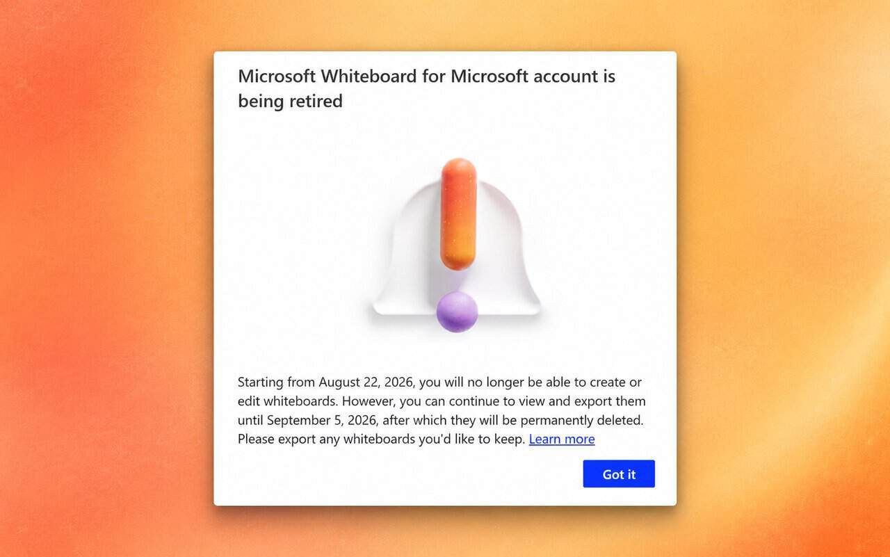 مايكروسوفت تؤكد جدول إنهاء Microsoft Whiteboard وحذف المحتوى القديم