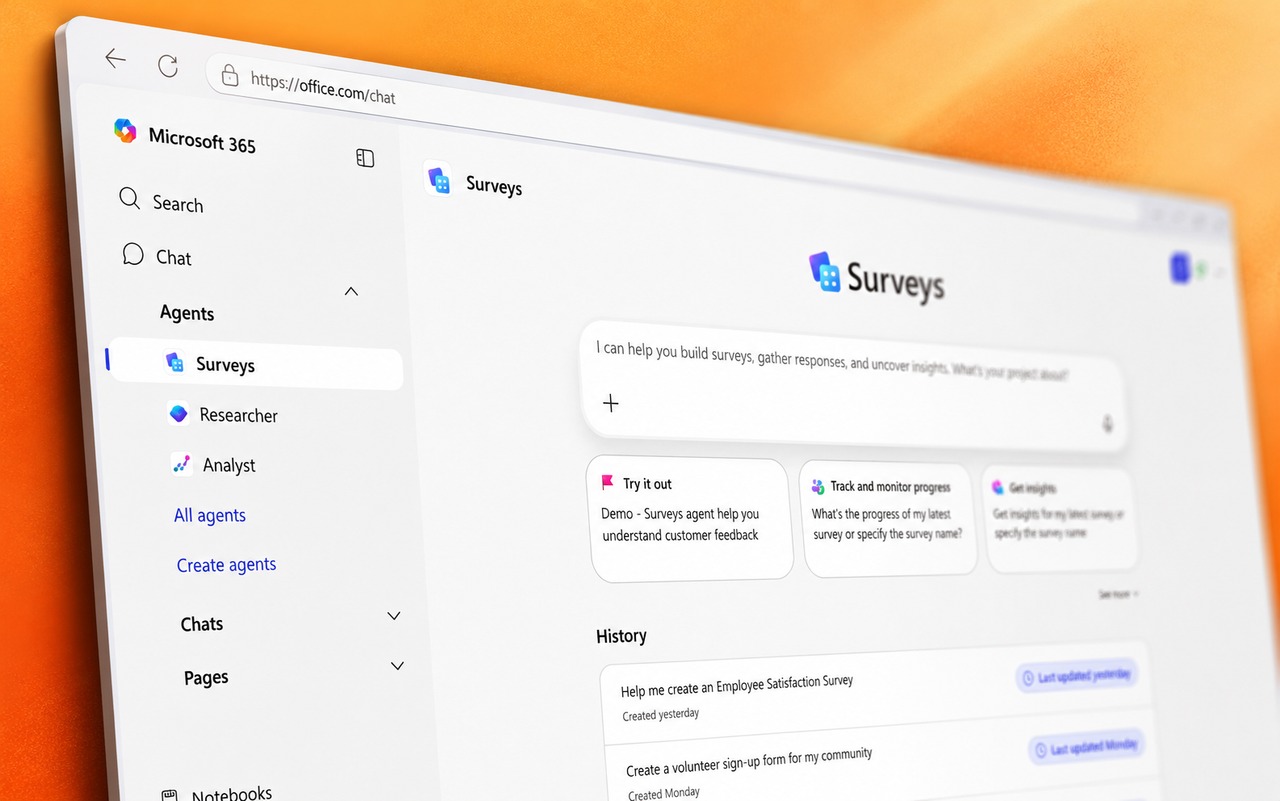 مايكروسوفت ستزيل Surveys Agent من Copilot وتدمجه في Microsoft Forms بحلول أغسطس 2026
