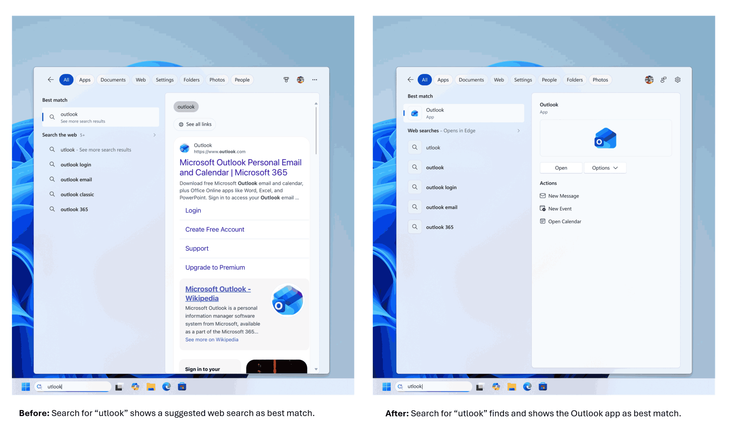 تعلن مايكروسوفت عن تحسينات في Windows Search ضمن Windows 11 لجعل البحث أسرع وأكثر وضوحاً وتقليل التشتيت، مع دعم نتائج محلية أعلى وتخفيف