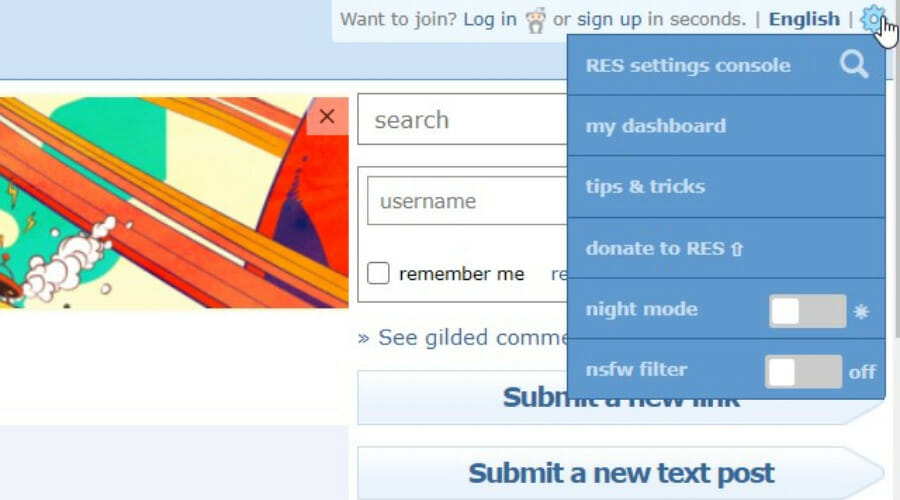 reddit enhancement suite interface