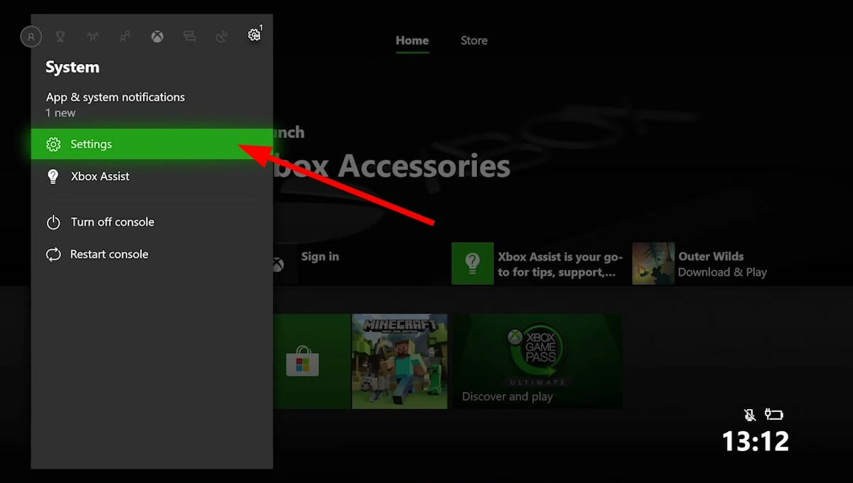 xbox settings