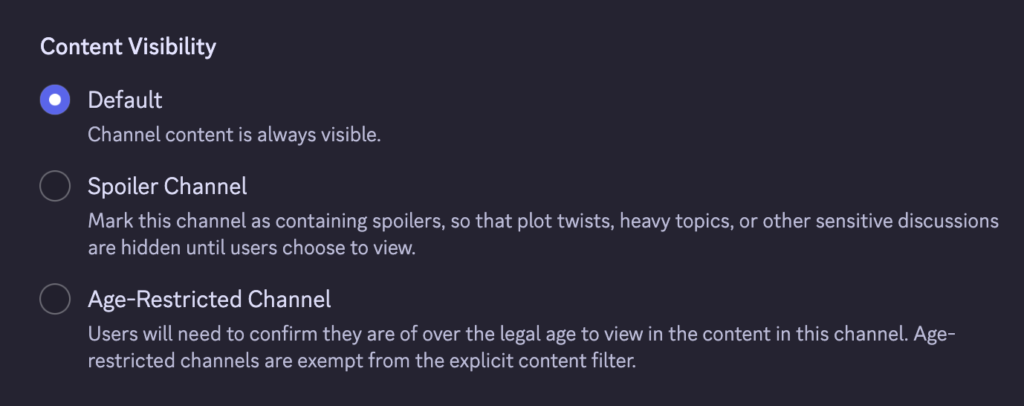 تتيح ميزة Spoiler Channels في Discord إخفاء المحادثات الحساسة خلف إشعار موافقة قبل الدخول، وتذكُر الخيار المفضل للمستخدمين وعدم إعادة عرض