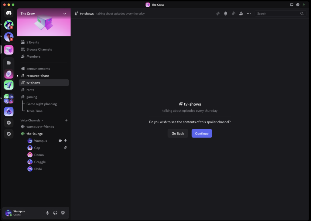 تتيح ميزة Spoiler Channels في Discord إخفاء المحادثات الحساسة خلف إشعار موافقة قبل الدخول، وتذكُر الخيار المفضل للمستخدمين وعدم إعادة عرض