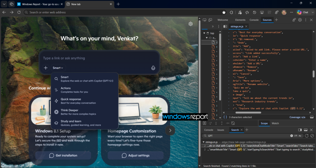 GPT-5.1 يظهر في وضع Smart لـ Copilot في Edge Beta