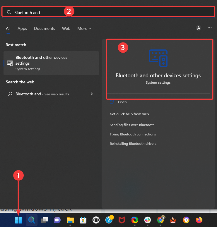 Bluetooth settings