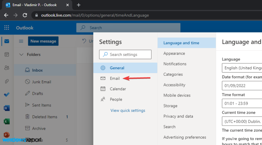 إزالة حالة خارج المكتب من Microsoft Teams
