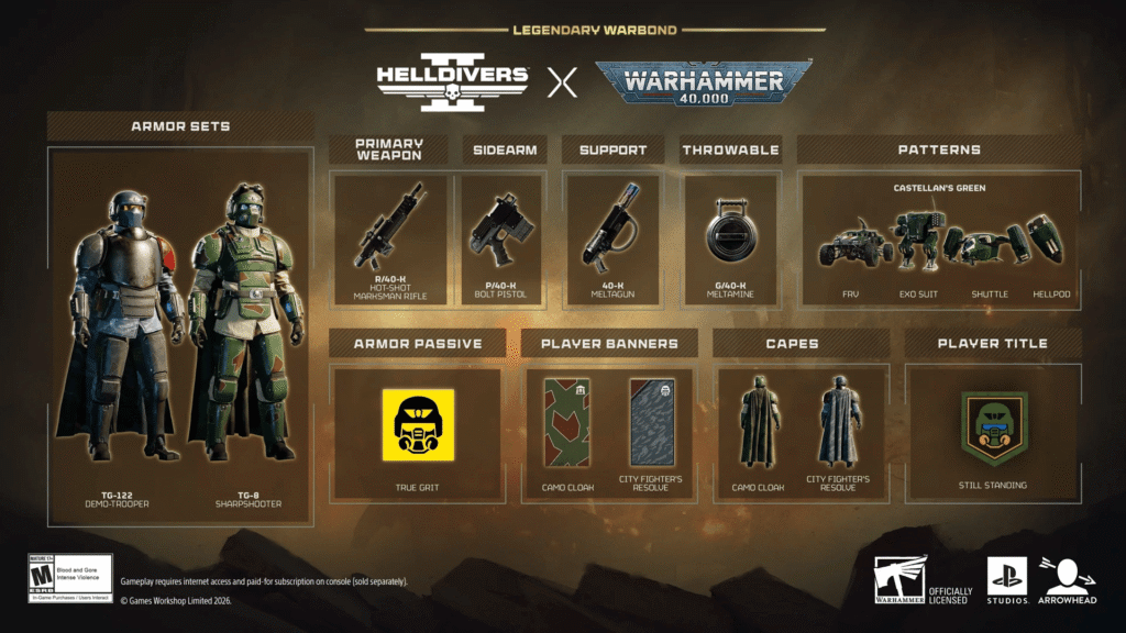 Helldivers 2 وWarhammer 40,000 يطرحان Castellan's Creed Legendary Warbond في 12 أغسطس